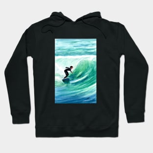 Surfing the Wave Watercolor Hoodie